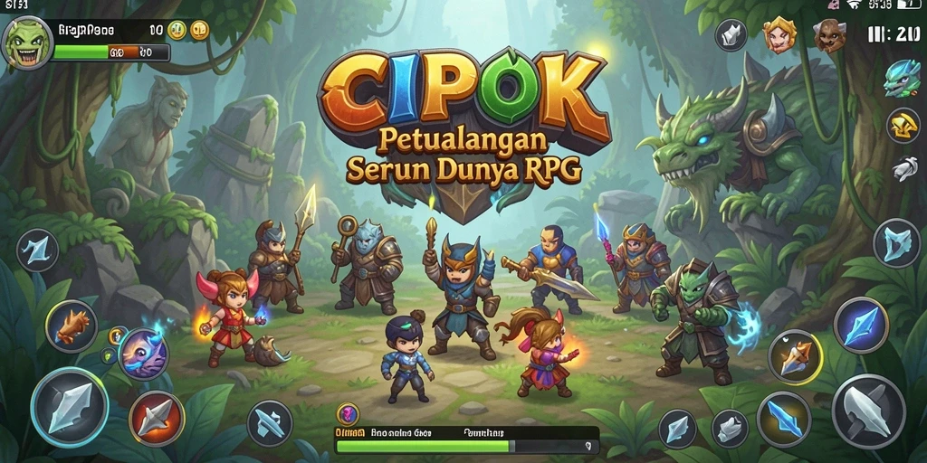 Screenshot gameplay <strong>CIPOK</strong> menampilkan pertarungan epik dalam dunia RPG.