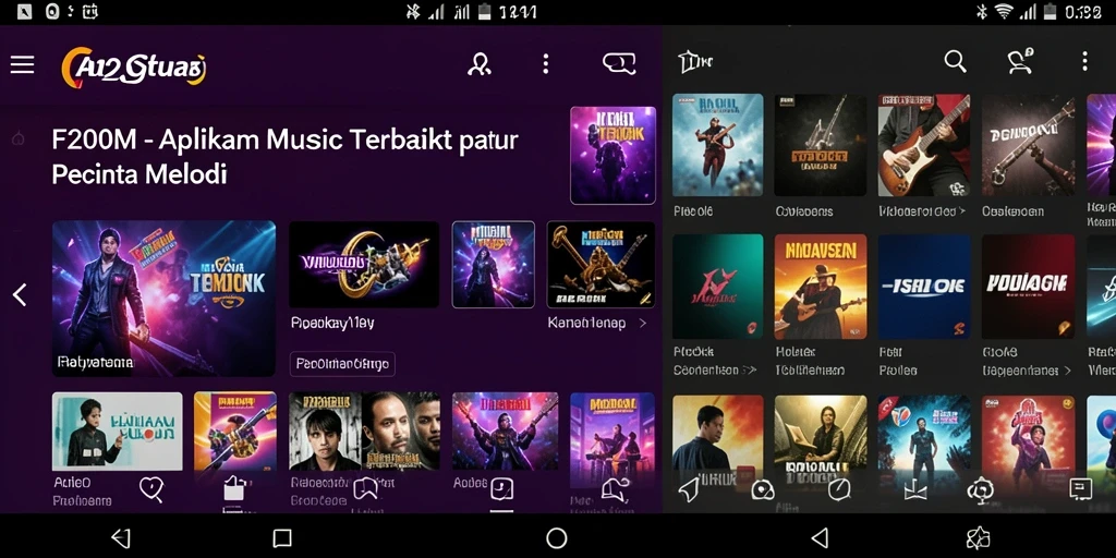 Tampilan gameplay menarik dalam F200M dengan berbagai lagu.