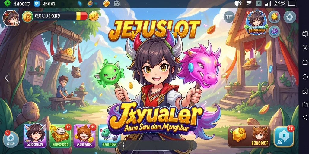 Tampilan gameplay seru dari JEJUSLOT dengan karakter anime.