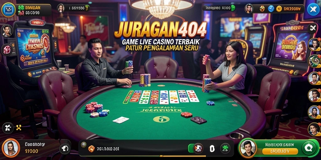 Tampilan menarik dari aksi gameplay Live Casino di JURAGAN404.