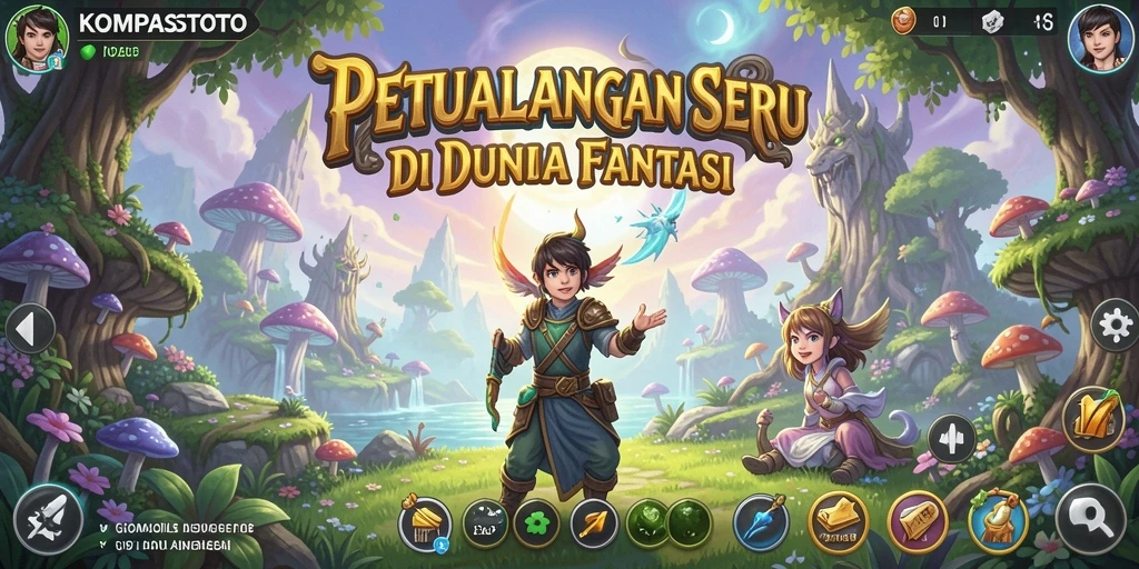 Screenshot utama KOMPASTOTO menampilkan aksi seru dalam gameplay petualangan.