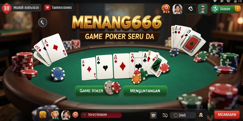 Tampilan utama gameplay Poker di MENANG666.