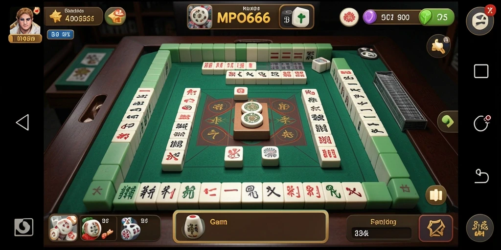 Tampilan gameplay seru dari MPO666 yang menarik saat bermain Mahjong.