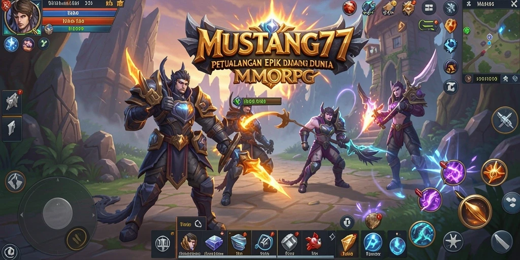 Tampilan gameplay epik dari MUSTANG77 dalam dunia MMORPG