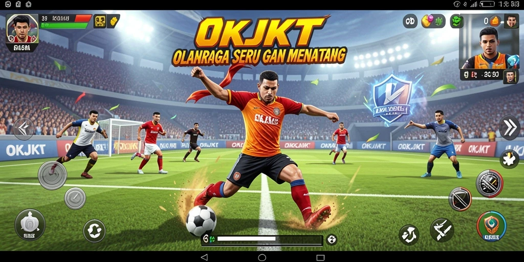 Screenshot utama OKJKT menampilkan gameplay seru dengan berbagai olahraga.