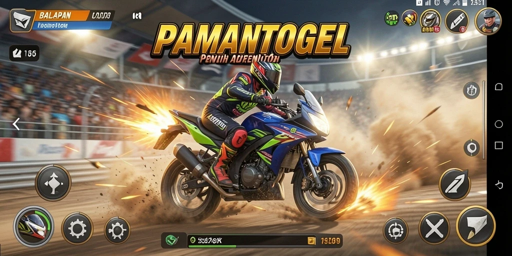 Tampilan seru balapan motor di PAMANTOGEL yang menggugah adrenalin.