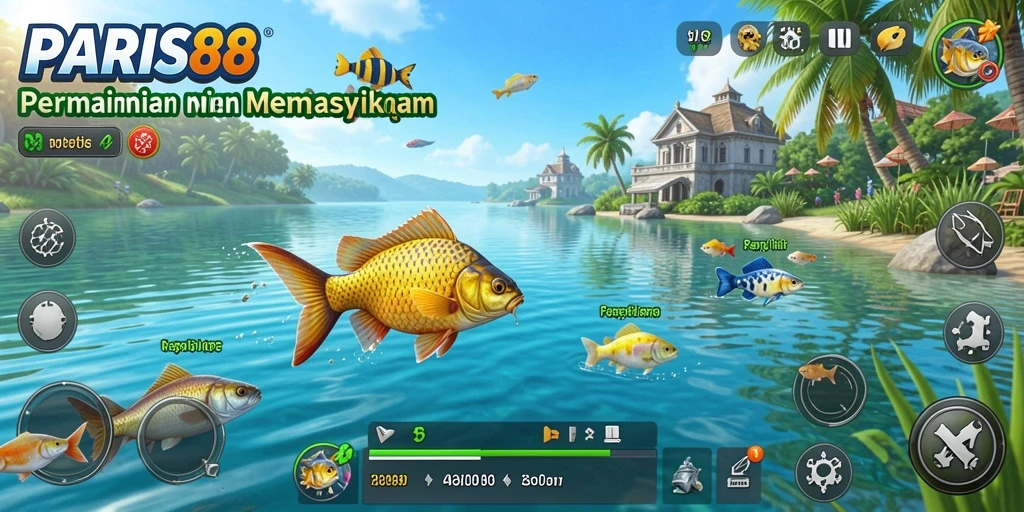 Screenshot utama PARIS88 menunjukkan pengalaman memancing yang seru dan menantang.