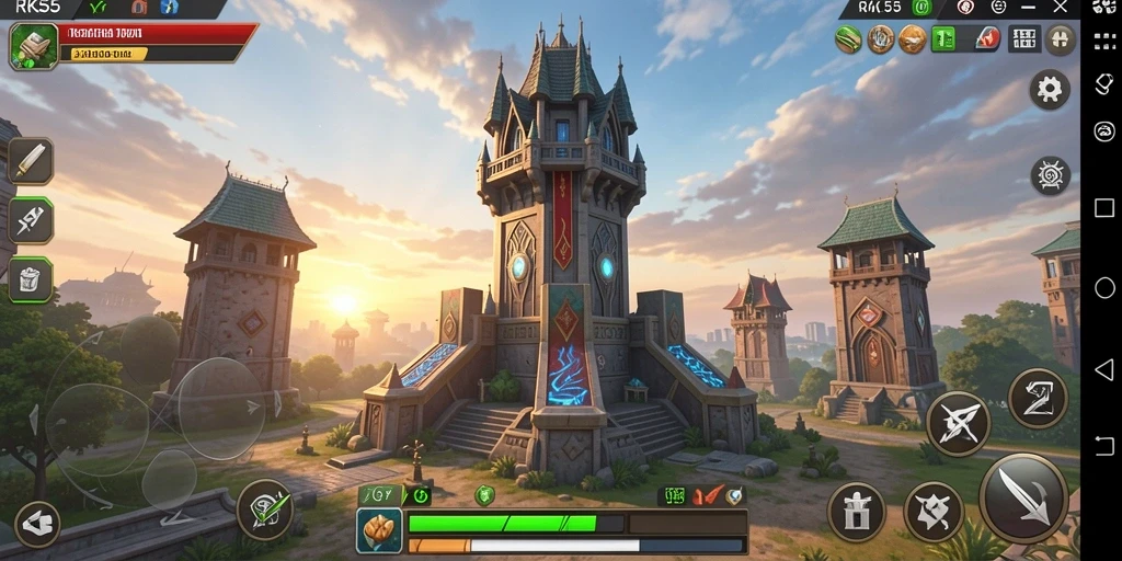 Tampilan mendebarkan dari gameplay Tower Defense RK55 yang seru.