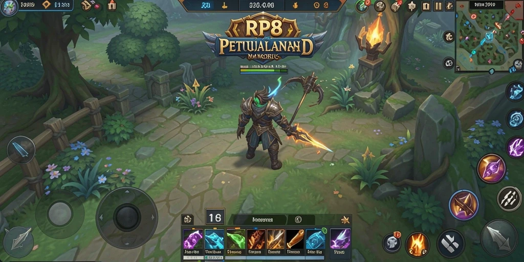 Screenshot utama RP8 yang menunjukkan aksi pertempuran MMORPG yang seru.