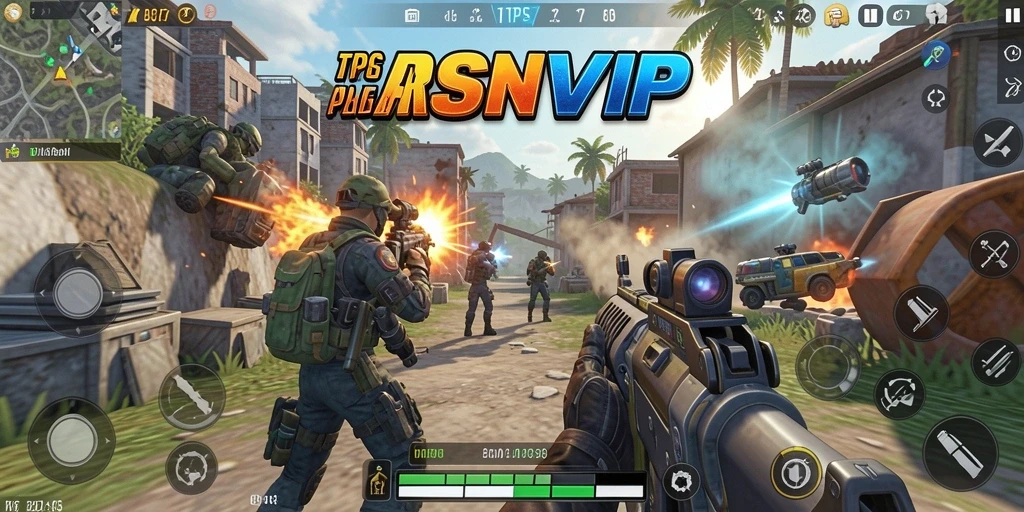 Gameplay RSNVIP yang intens dalam mode TPS.