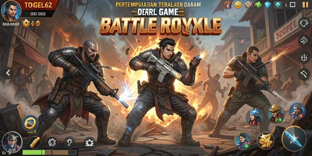 Tangkapan layar dari gameplay TOGEL62 menampilkan pertarungan seru Battle Royale.