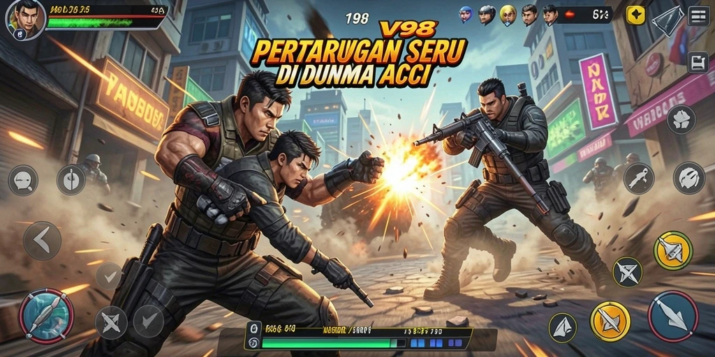Tampilan seru dari gameplay V98 saat beraksi di medan perang.