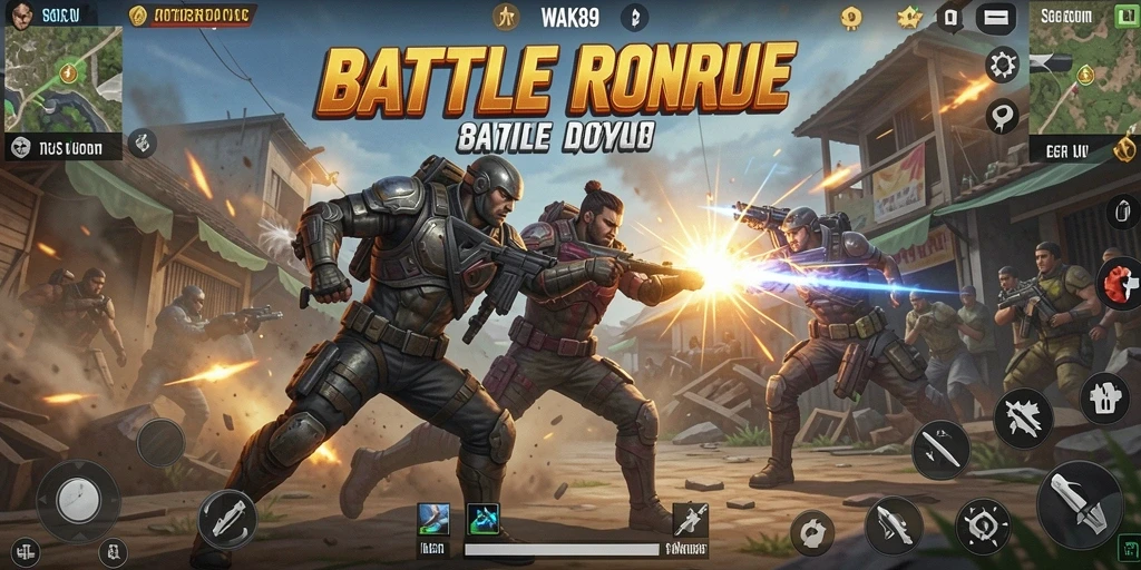 Gameplay intens di WAK89 saat bertempur dalam Battle Royale.