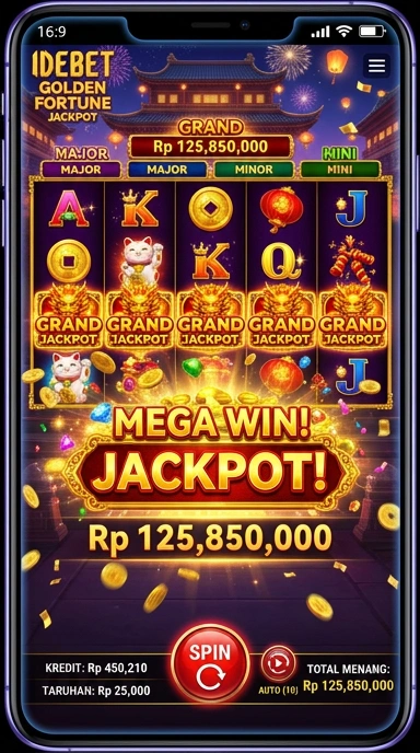 Tampilan antarmuka utama aplikasi idebet.